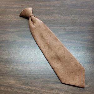 1970s Snap On Tie Brown Circle Textured Sir Winston 17x4 Wide Clip On